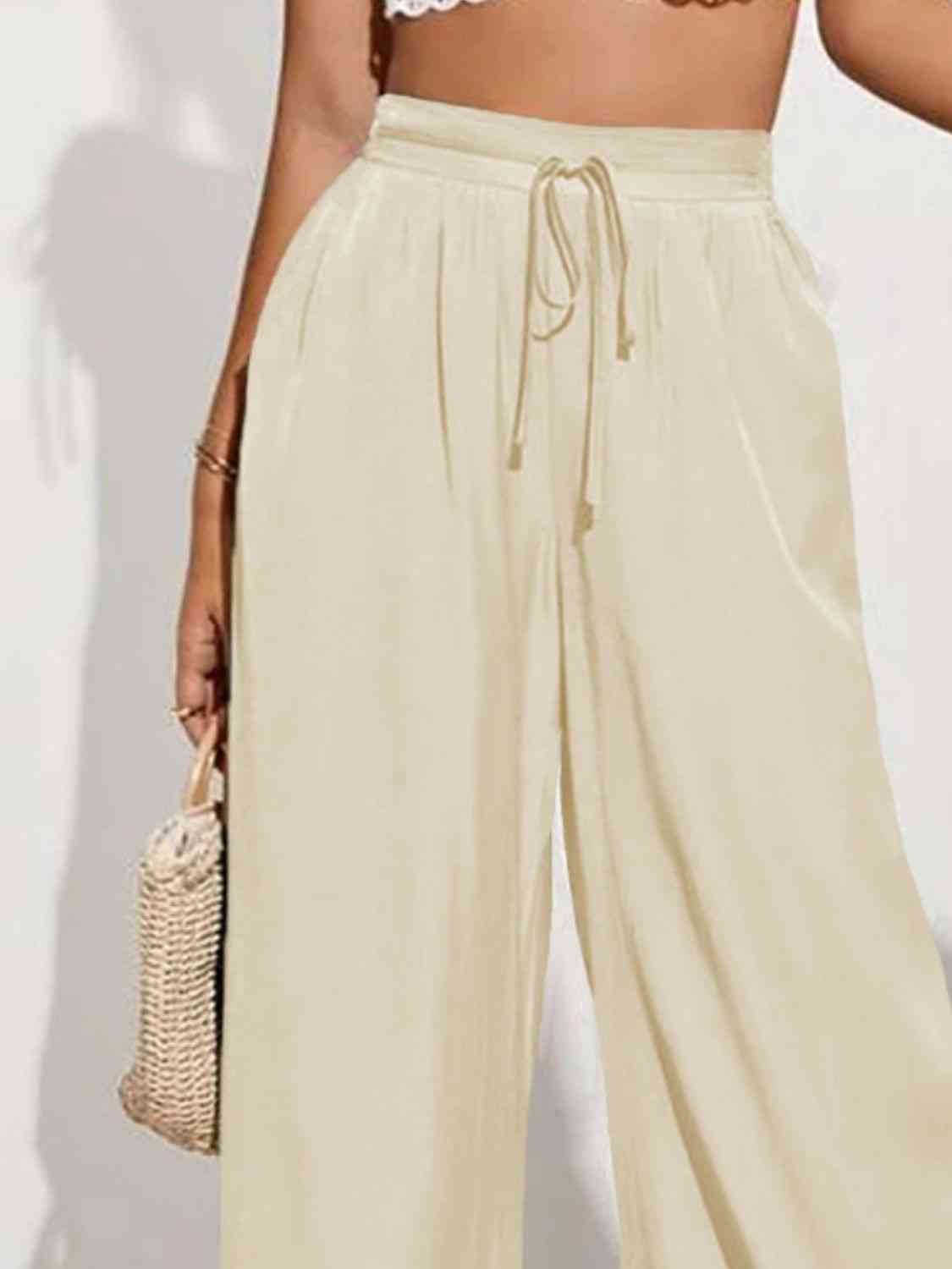 Drawstring Wide Leg Pants