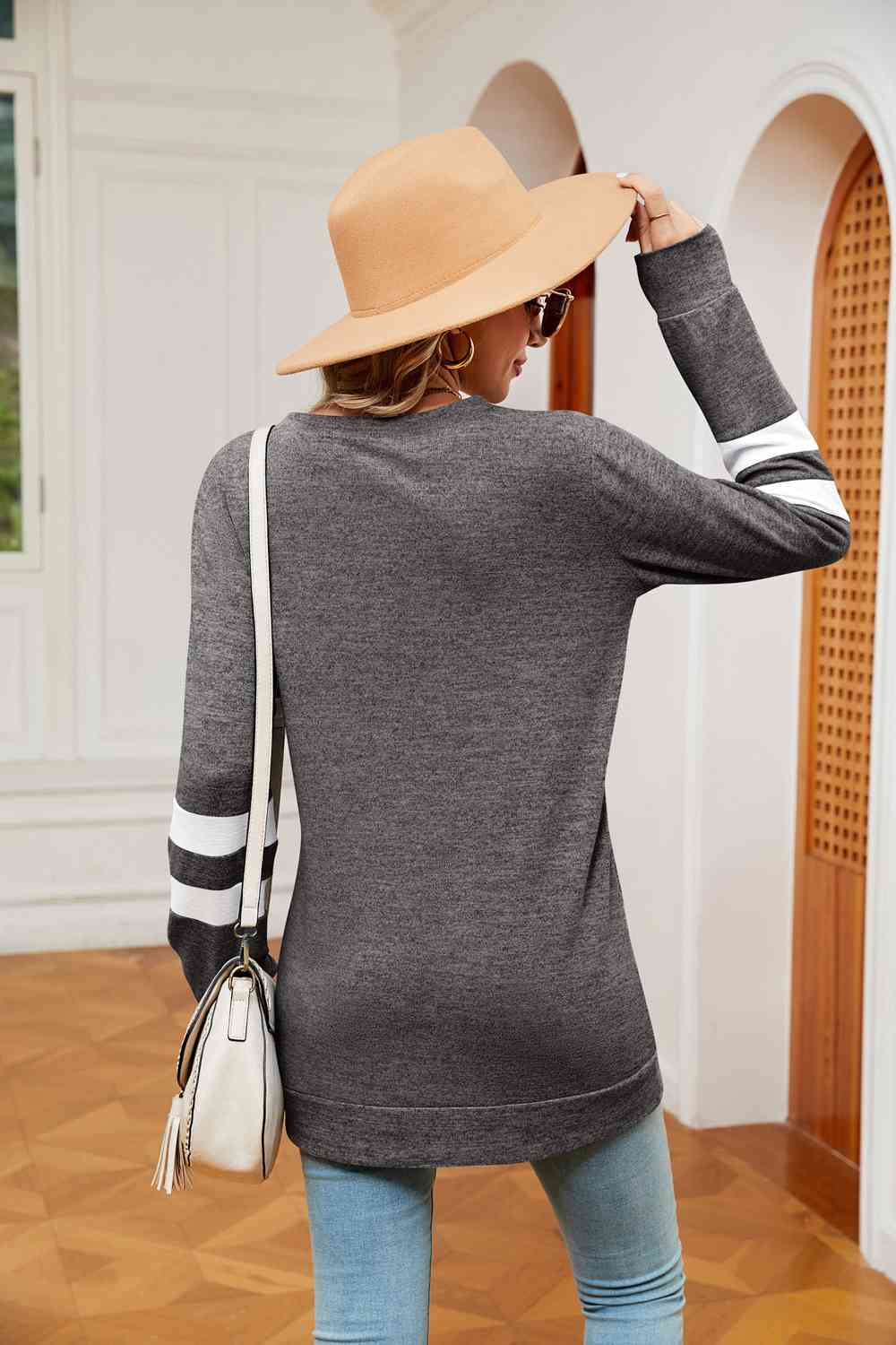 Round Neck Long Sleeve Top