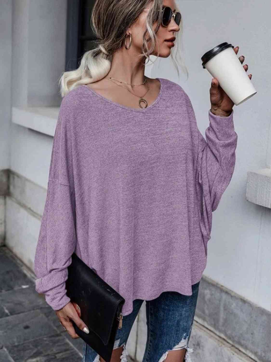 Full Size Round Neck Dropped Shoulder Tied T-Shirt