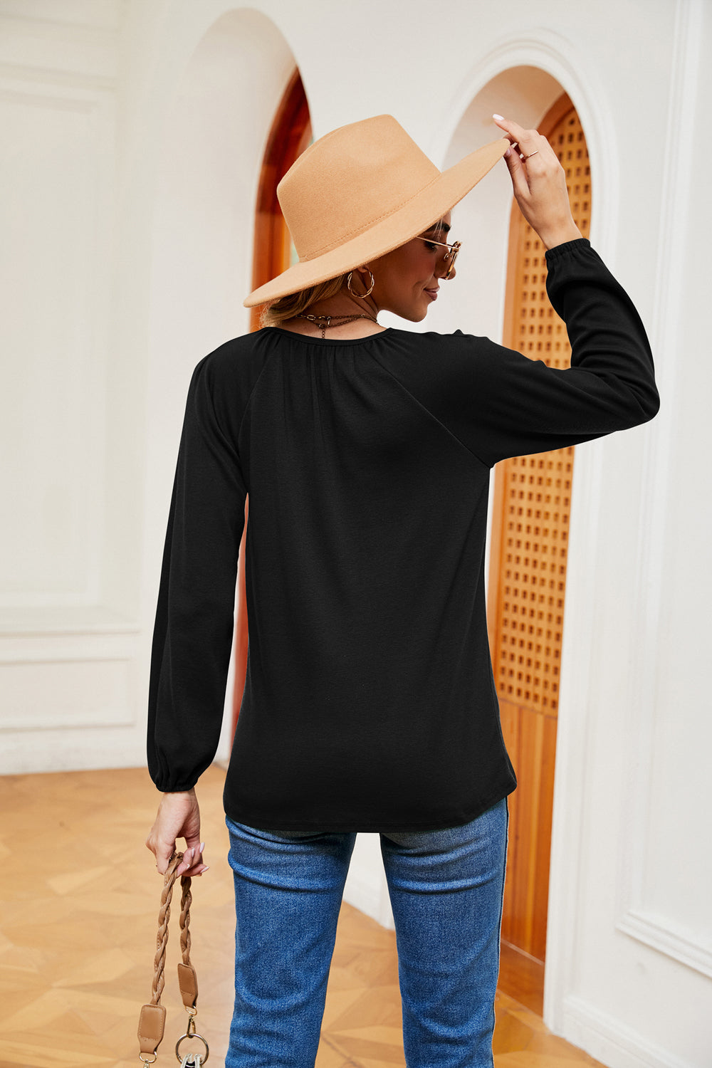 V-Neck Long Sleeve T-Shirt