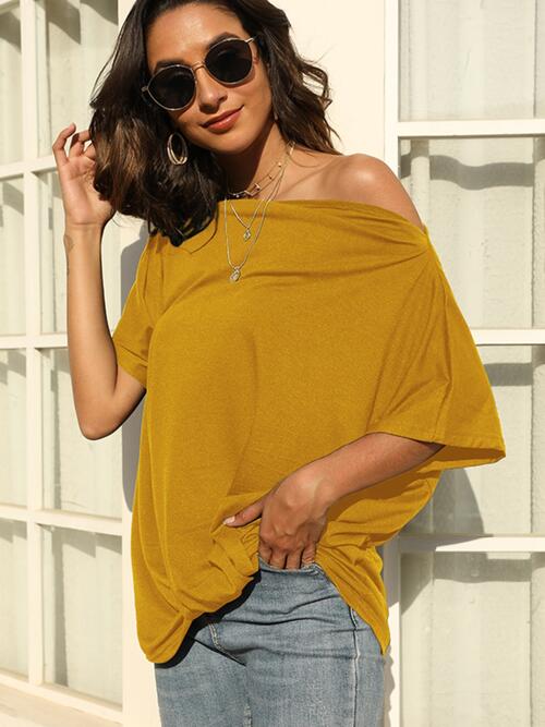 One Shoulder Short Sleeve T-Shirt