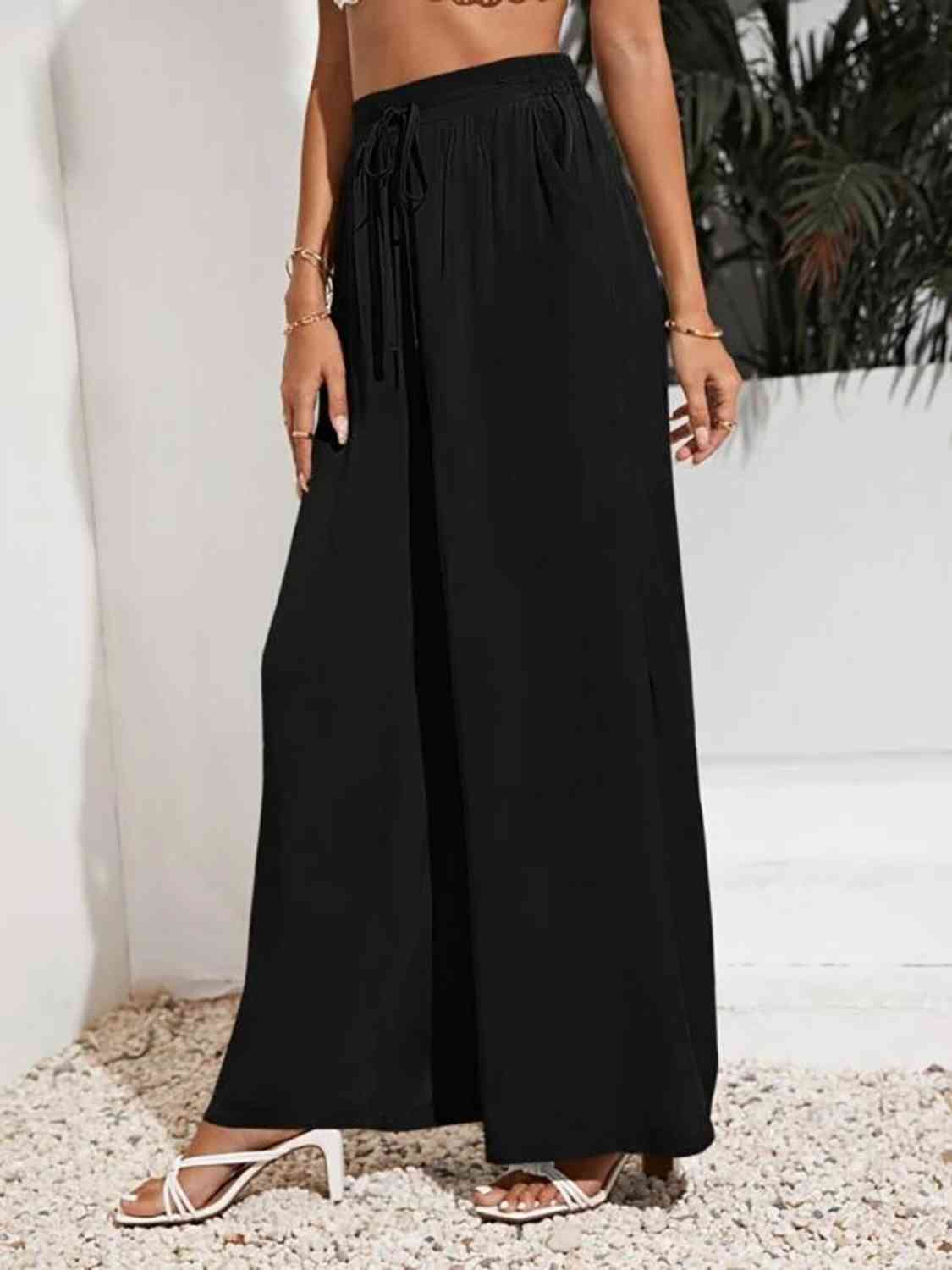 Drawstring Wide Leg Pants