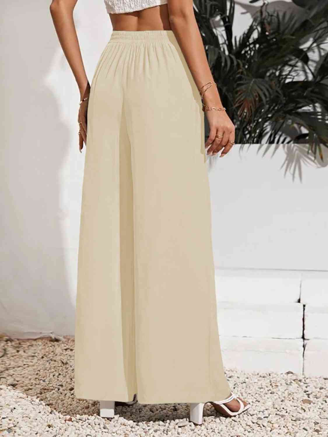 Drawstring Wide Leg Pants